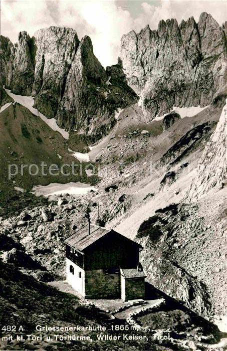 Wilder Kaiser Griessenerkarhütte mit Törltürme