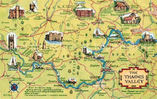Oxford Oxfordshire The Thames Valley Lageplan Windsor Boar