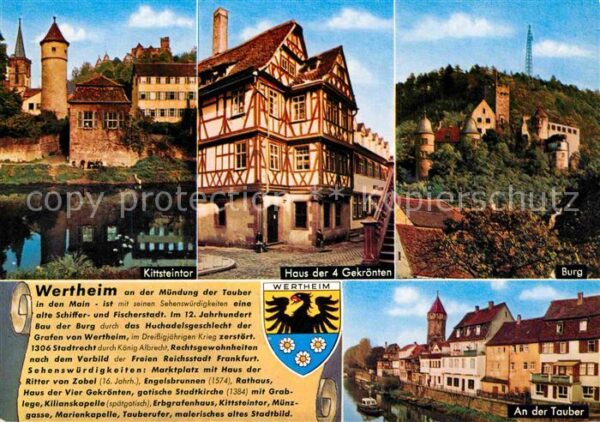 Wertheim Main Kittsteintor Haus der 4 Gekrönten Burg