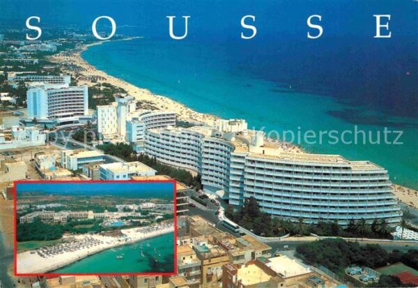 SOUSSE  Tunesie Fliegeraufnahme Plage Boujaafar Chaine