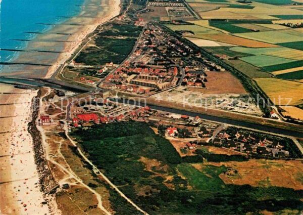 Cadzand Zeeland Fliegeraufnahme mit Strand