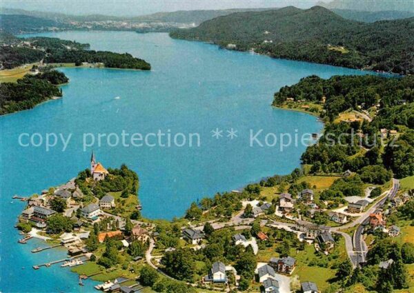 Maria Woerth Woerthersee Fliegeraufnahme Seepartie gegen Klagenf