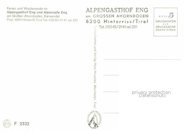 Hinterriss Tirol Alpengasthof und AlpenCafe Eng – Bild 2
