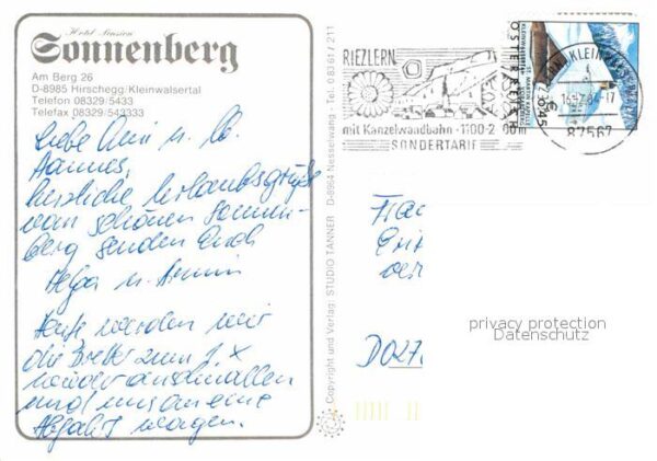 Hirschegg Kleinwalsertal Vorarlberg Hotel Pension Sonnenberg – Bild 2