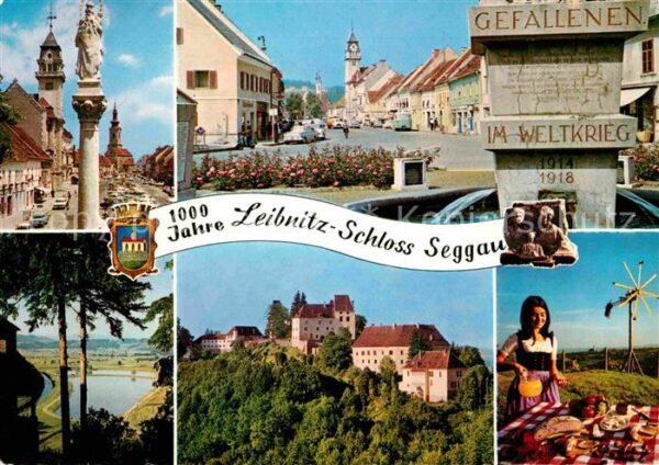 Leibnitz Schloß Seggau Hauptplatz Mariensäule Su