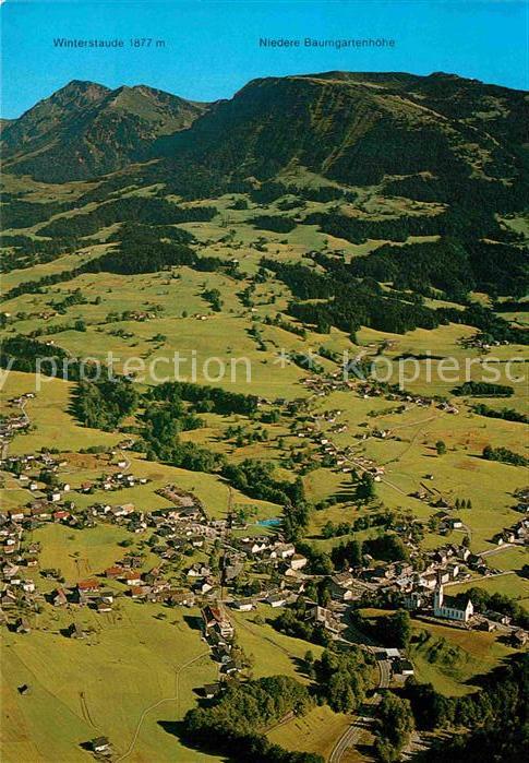 Egg Bregenzerwald Fliegeraufnahme mit Winterstaude