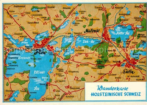 Holsteinische Schweiz Wanderkarte Plön Malente Eutin