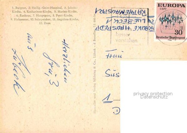 Luebeck Burgtor Kirchen Hauptpost Holstentor Sa – Bild 2