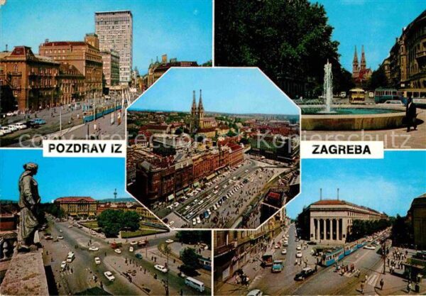 Zagreb Brunne Strassenpartien Strassenbahn