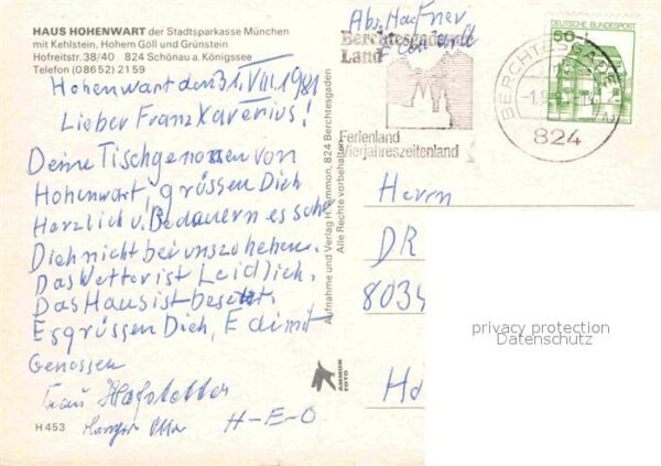 Schoenau Koenigssee Haus Hohenwart mit Kehlstein Hoher Göll – Bild 2