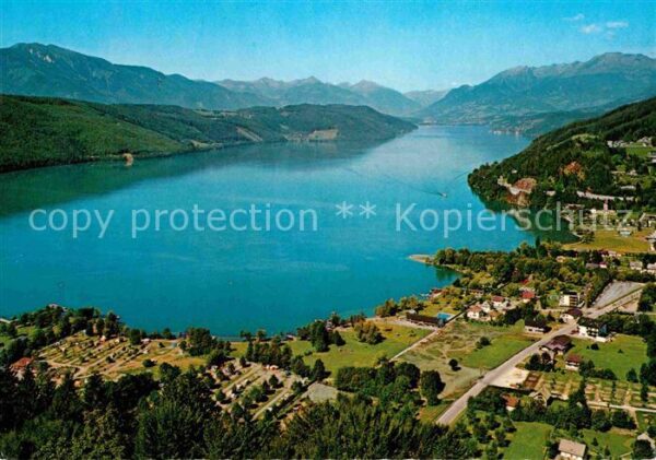 Doebriach Millstaettersee Alpenpanorama Fliegeraufnahme