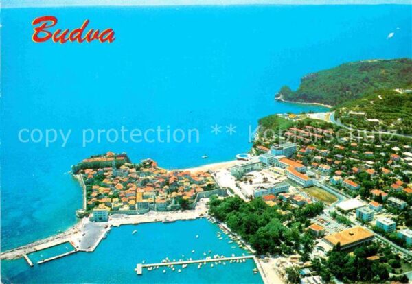 Budva Hafen Küste Fliegeraufnahme