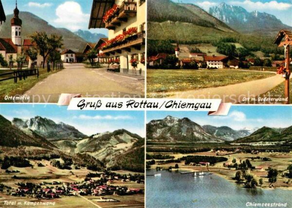 Rottau Chiemgau Ortsmotiv Chiemsee Gedererwand Kampenwa