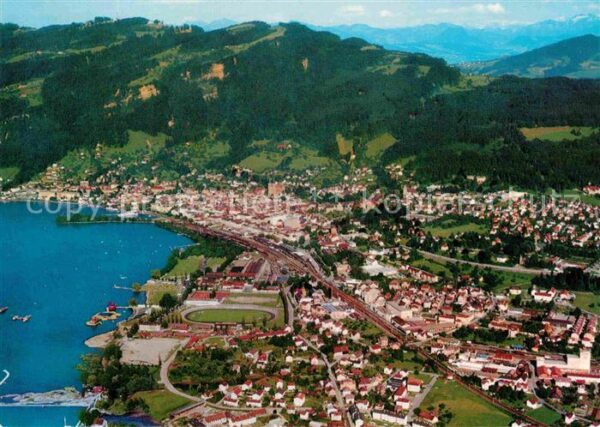 Bregenz Bodensee Alpenpanorama Fliegeraufnahme