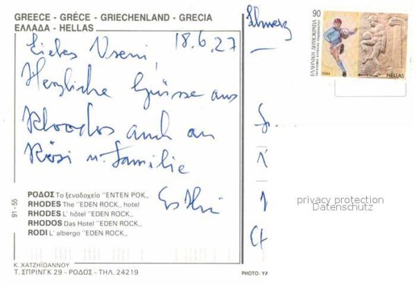 Rhodos Rhodes Aegaeis Hotel Eden Rock Strand – Bild 2