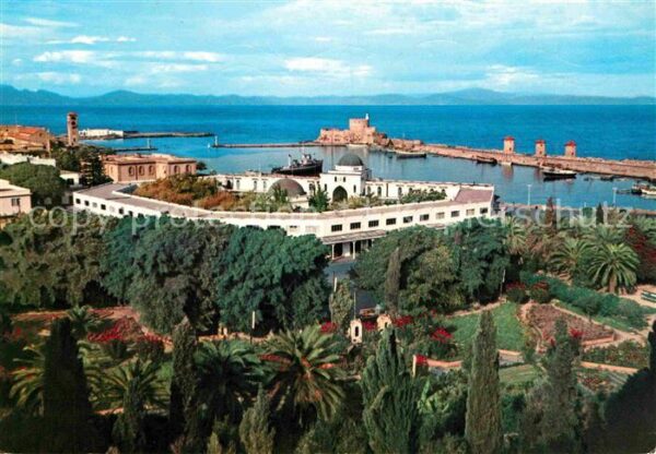 Rhodos Rhodes Aegaeis Neuer Markt Hafen Meerblick
