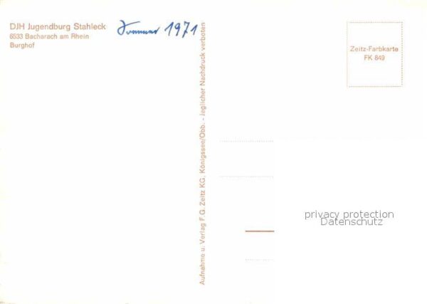 Bacharach Rhein DJH Jugendburg Stahleck Burghof – Bild 2