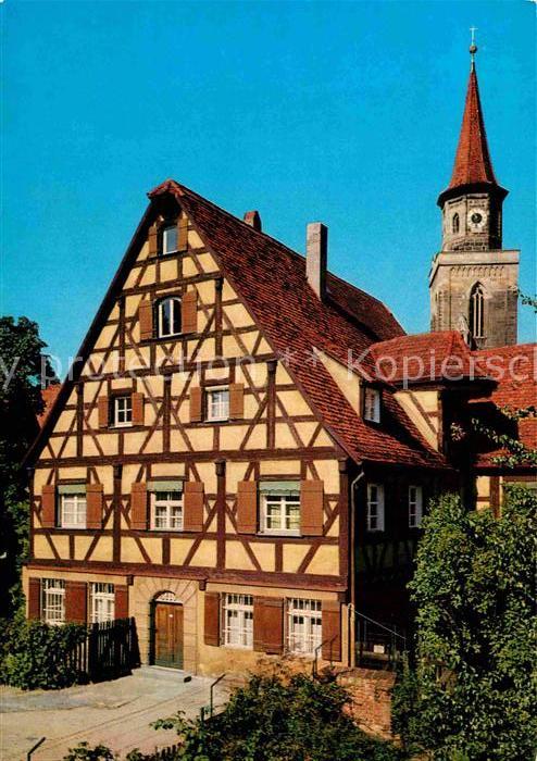 Fuerth Bayern Pfarrhaus und Kirche St Michael
