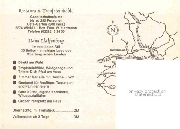 Wiehl Oberbergischer Kreis Restaurant Tropfsteinhöhle Haus Pfaffen – Bild 2