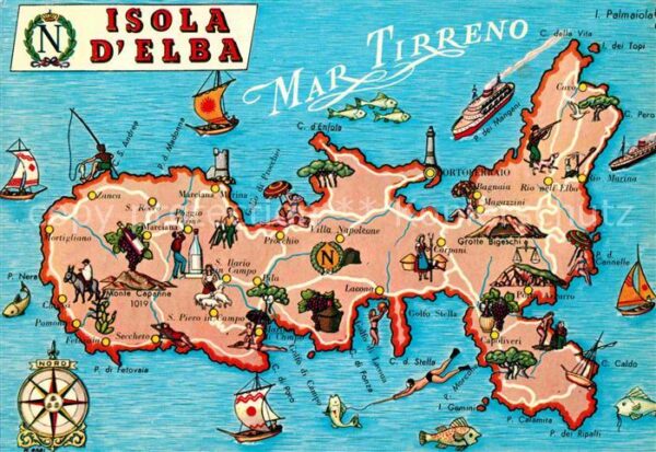 Isola d Elba Insel Landkarte