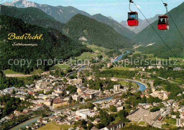 Bad Ischl Salzkammergut Fliegeraufnahme mit Höllengebirge und S