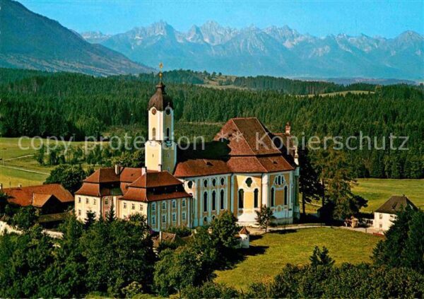 Wies Allgaeu Fliegeraufnahme Wallfahrtskirche Prämon