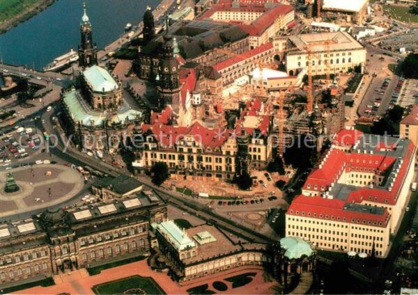 Dresden Fliegeraufnahme Kirche Schloß Taschenbe