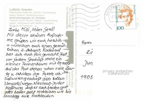 Dresden Fliegeraufnahme Kirche Schloß Taschenbe – Bild 2