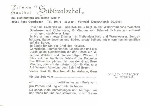Oberbozen Ritten Pension Gasthof Südtirolerhof – Bild 2