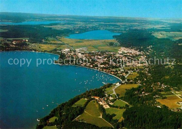 Herrsching Ammersee Fliegeraufnahme mit Pilsen- und Wörthse
