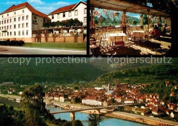 Eberbach Neckar Fliegeraufnahme Neckarpartie Hotel Kron