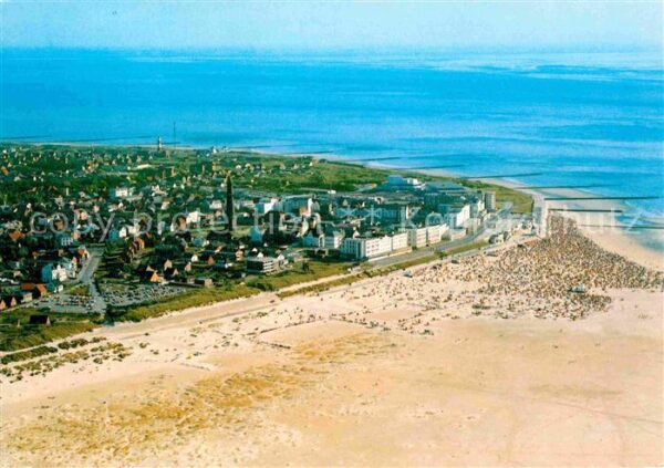 Borkum Fliegeraufnahme Platje und Ort Strand
