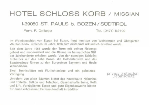 St Pauls Hotel Schloss Korb Restaurant Terrasse – Bild 2