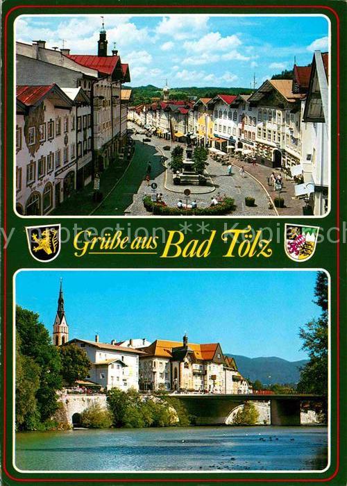 Bad Toelz Innenstadt Denkmal Isar Brücke