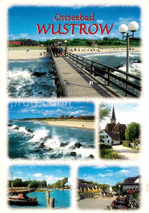 Wustrow Ostseebad Strand Seebrücke Brandung Kirche Hafen