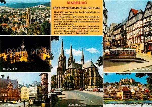 Marburg Lahn Universitätsstadt Schloss Rathaus Elisa
