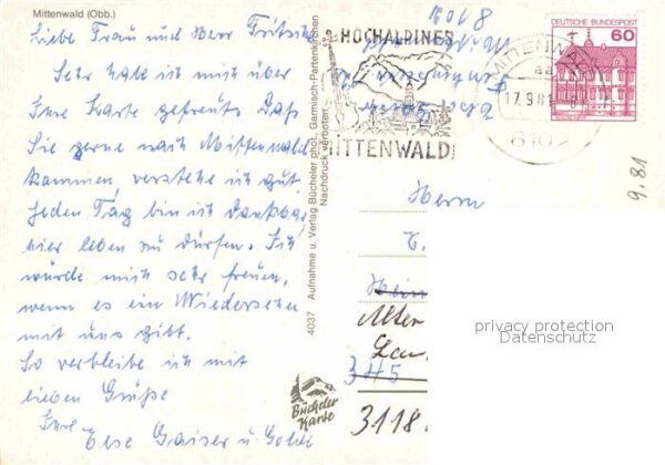 Mittenwald Bayern Gesamtansicht mit Alpenpanorama Alte Hä – Bild 2