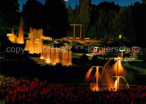 Bad Eilsen Kurpark Wasserspiele Nachtaufnahme