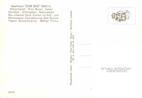 Hintermartell Gasthaus Zum See Cevedale Ortlergebiet – Bild 2