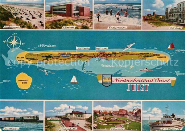 Juist Nordseebad Badestrand Kurhalle Kurhaus Inselbahn S