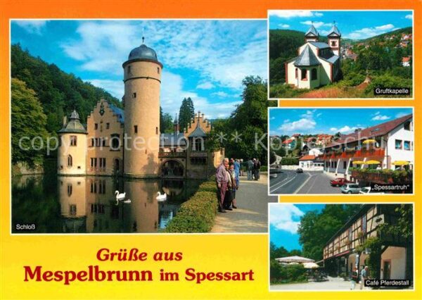 Mespelbrunn Schloss Schwanenteich Gruftkapelle Rest