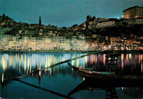 Porto Portugal Porto nocturno Hafen Nachtaufnahme