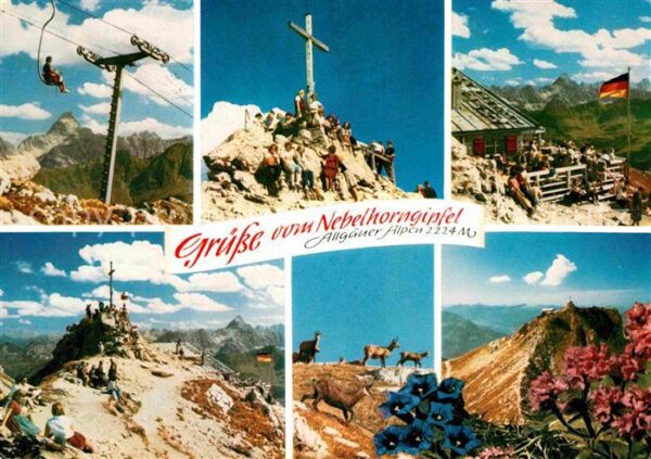 Oberstdorf Nebelhorn Bergbahn Gipfelkreuz Hochvoge