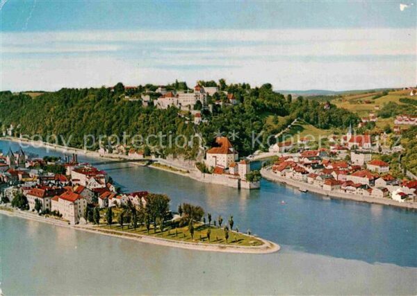 Passau Dreiflüssestadt Ortsspitze Oberhaus Nie