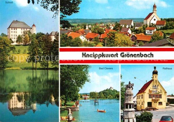 Bad Groenenbach Ortsansicht mit Kirche Schloss Bad Clev