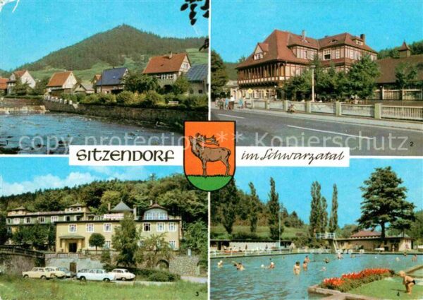 Sitzendorf Thueringen Partie an der Schwarza Hotels Schwimmba