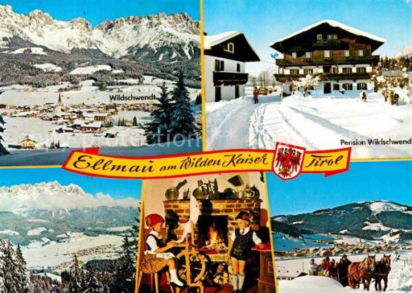 Ellmau Tirol Pension Wildschwendt Winterpanorama Wil
