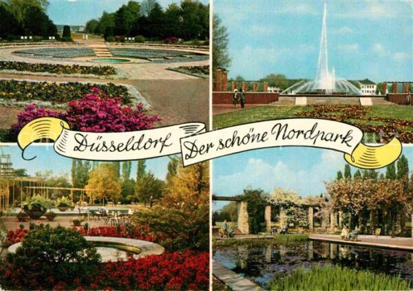 Duesseldorf Nordpark Fontäne Teich