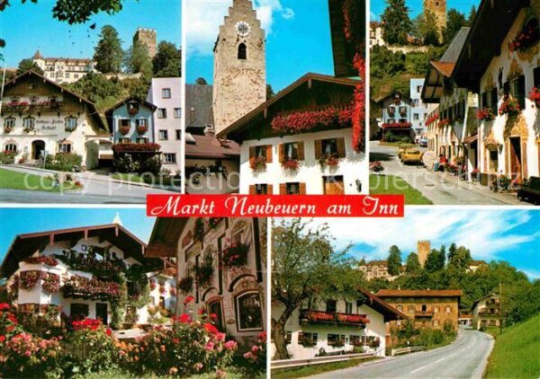 Markt Neubeuern Ortsmotive Fassadenmalerei Kirche Burgr