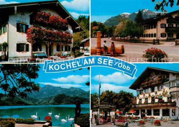 Kochel See Ortsmotiv Blumenschmuck Hotel Restauran